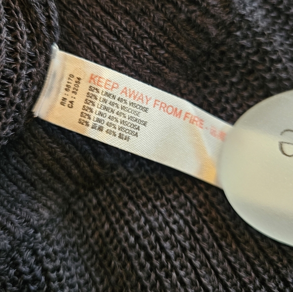 Free People Oh Yeah Sweater Pants Linen Blend Jogger Styl Semi Sheer Black S NWT - Picture 8 of 14